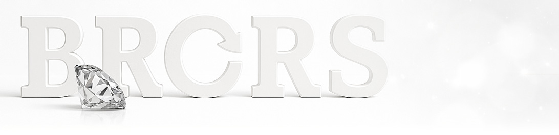 Das Logo der Firma Brors in Weiß mit einem Diamanten im Vordergrund