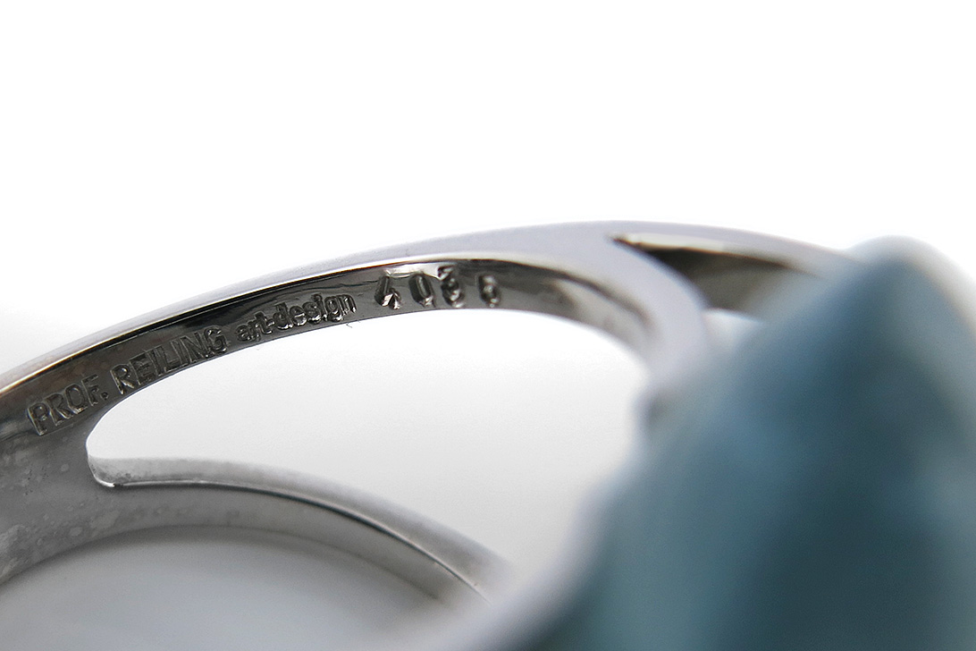Damen Ring Aquamarin 40 ct 14 Diamanten Prof. Reiling Art Design [BRORS 10263] Foto 04