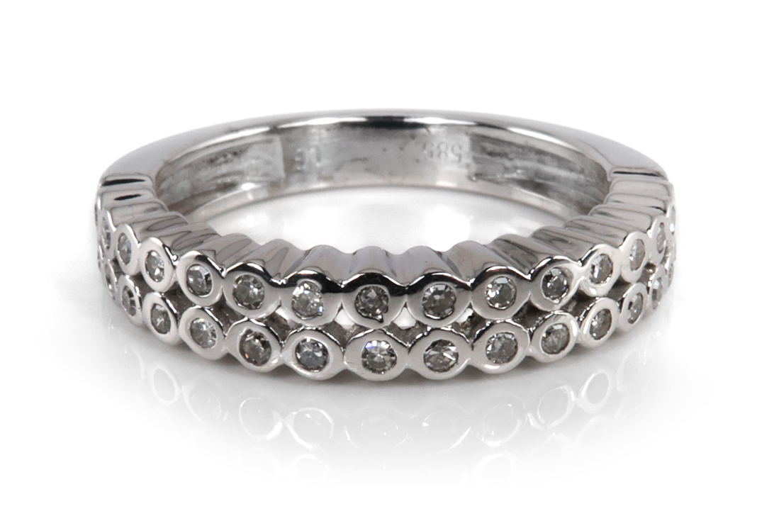 Damen Ring mit 32 Diamanten Wesselton 585 Weißgold [BRORS 12288] Foto 01