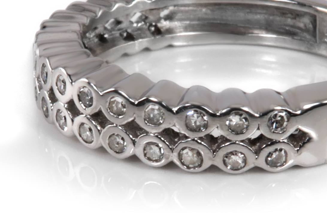 Damen Ring mit 32 Diamanten Wesselton 585 Weißgold [BRORS 12288] Foto 03