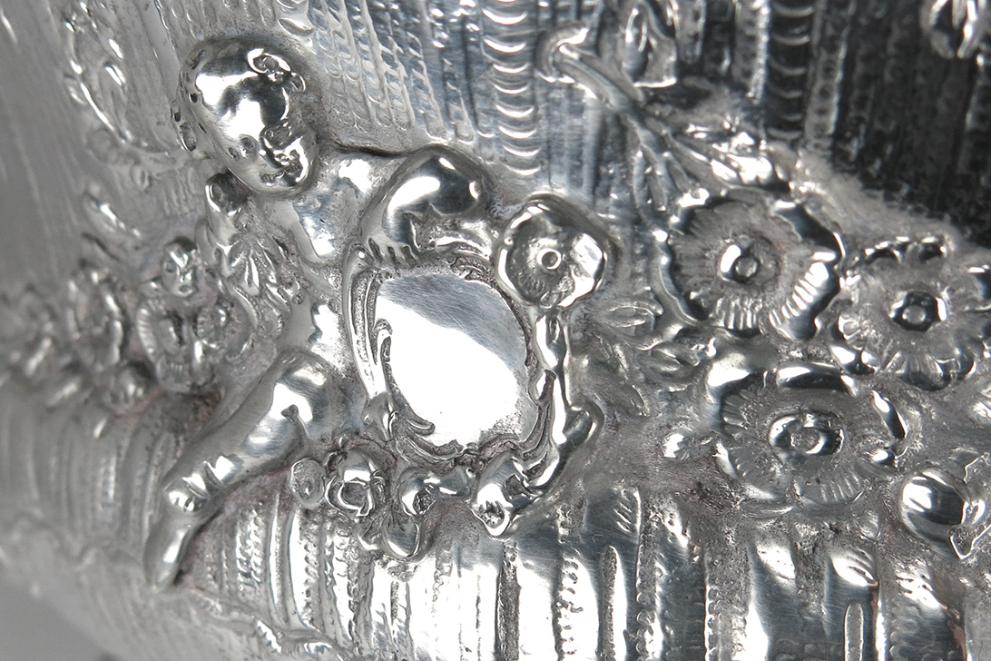 Antike Obstschale Silberschale ca. 1920 aus 800er ca. 1380 g [BRORS 13300] Foto 02