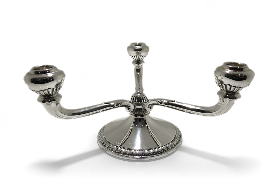 Dreiarmiger Kerzenständer Silberleuchter 925/- Silber Höhe 13 cm [BRORS 15791] Foto 02