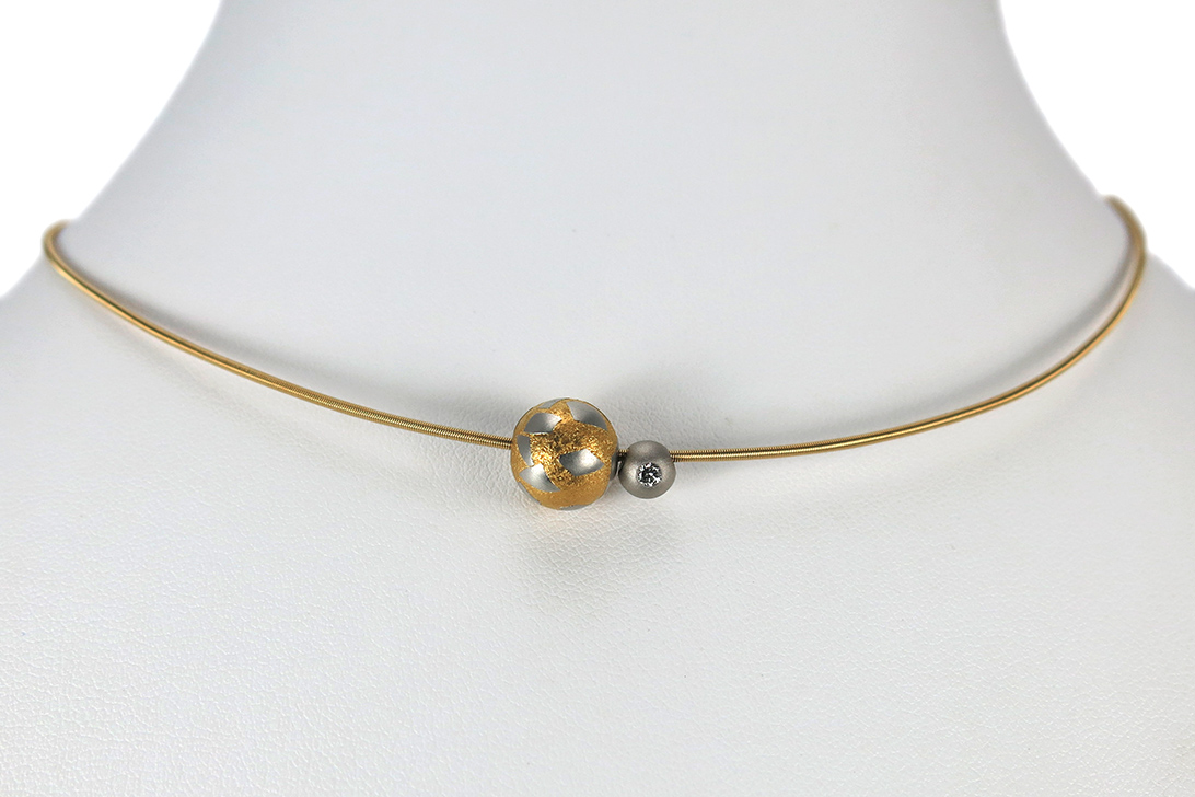 Niessing Schnur Goldkugeln Brillant G/vvs 750 Gold 950 Platin [BRORS 16152] Foto 02