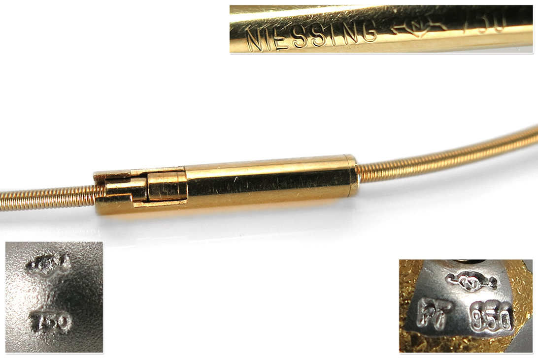 Niessing Schnur Goldkugeln Brillant G/vvs 750 Gold 950 Platin [BRORS 16152] Foto 04