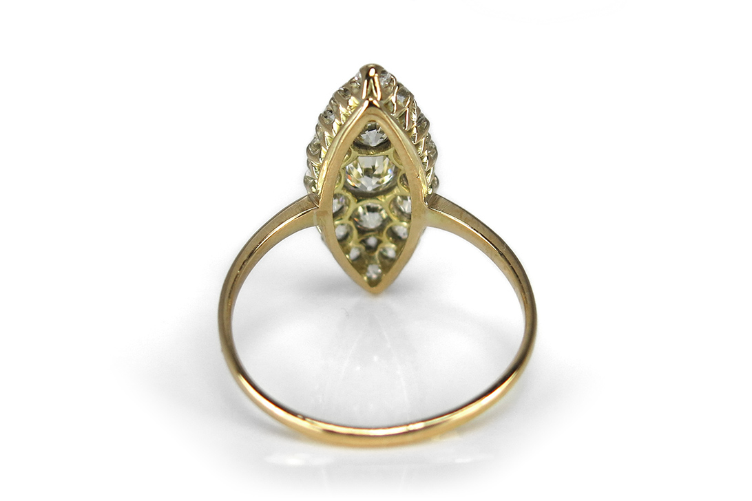 Ring 21 Diamanten insg ca 1,0ct Top Wesselton/vs 750 Gelbgold [BRORS 16770] Foto 04