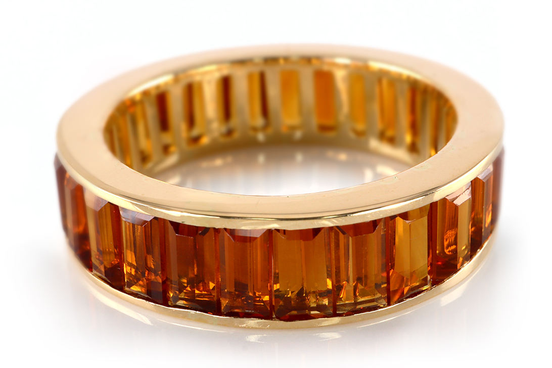 Memory Ring Citrin insg ca. 3,5 ct 750 Gelbgold Juweliersarbeit [BRORS 19180] Foto 01