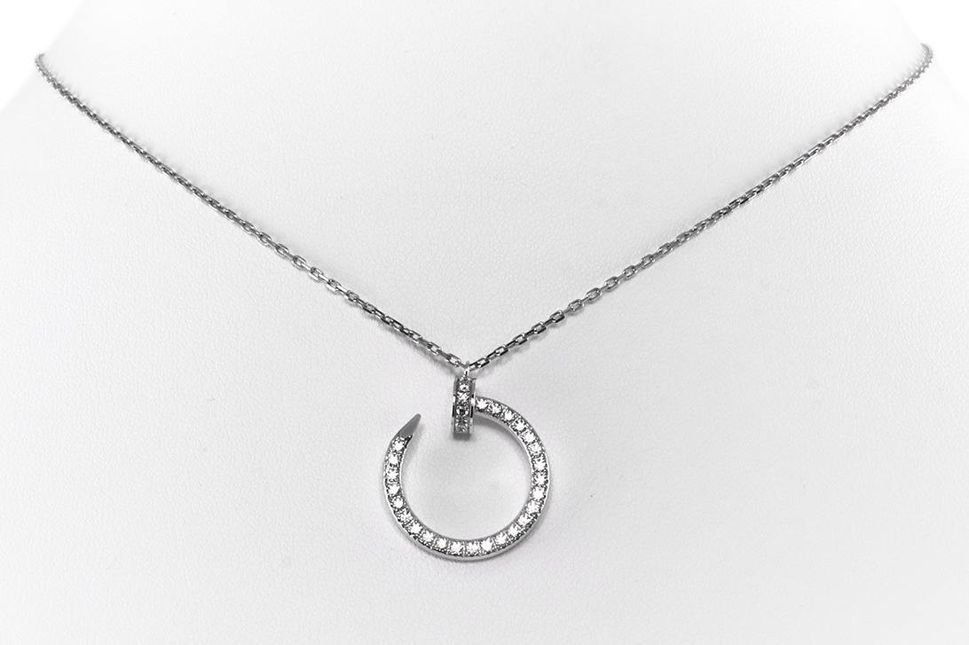 Cartier Kette Anhänger JUSTE UN CLOU Nagel Brillanten 750 Weißgold [BRORS 19668] Foto 02