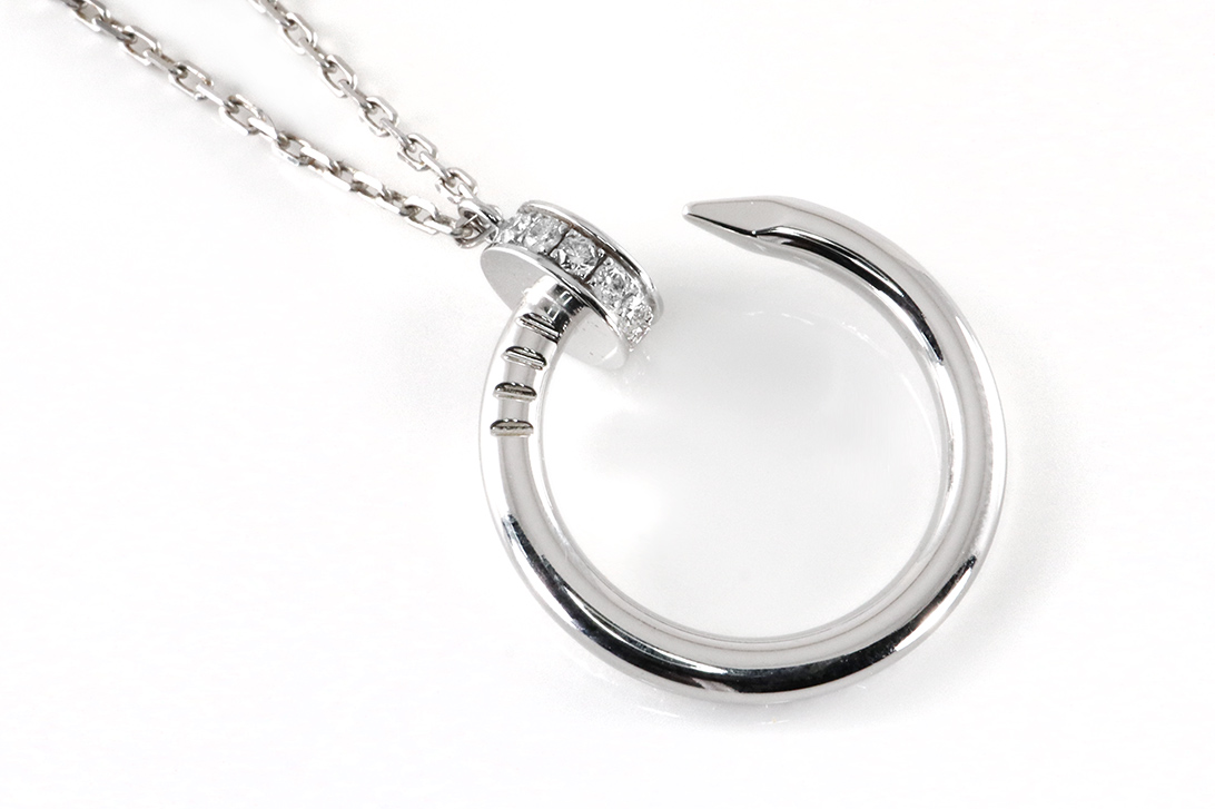 Cartier Kette Anhänger JUSTE UN CLOU Nagel Brillanten 750 Weißgold [BRORS 19668] Foto 03