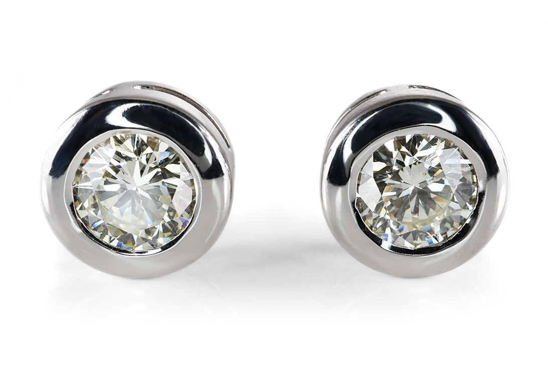 Solitär Ohrstecker 2 Brillanten insg. ca. 0,50 ct I/VS 750 Gold [BRORS 20837] Foto 01