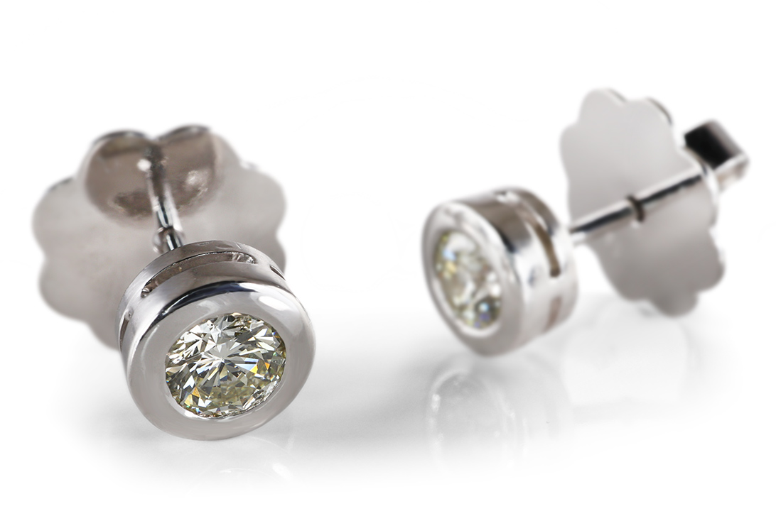 Solitär Ohrstecker 2 Brillanten insg. ca. 0,50 ct I/VS 750 Gold [BRORS 20837] Foto 02