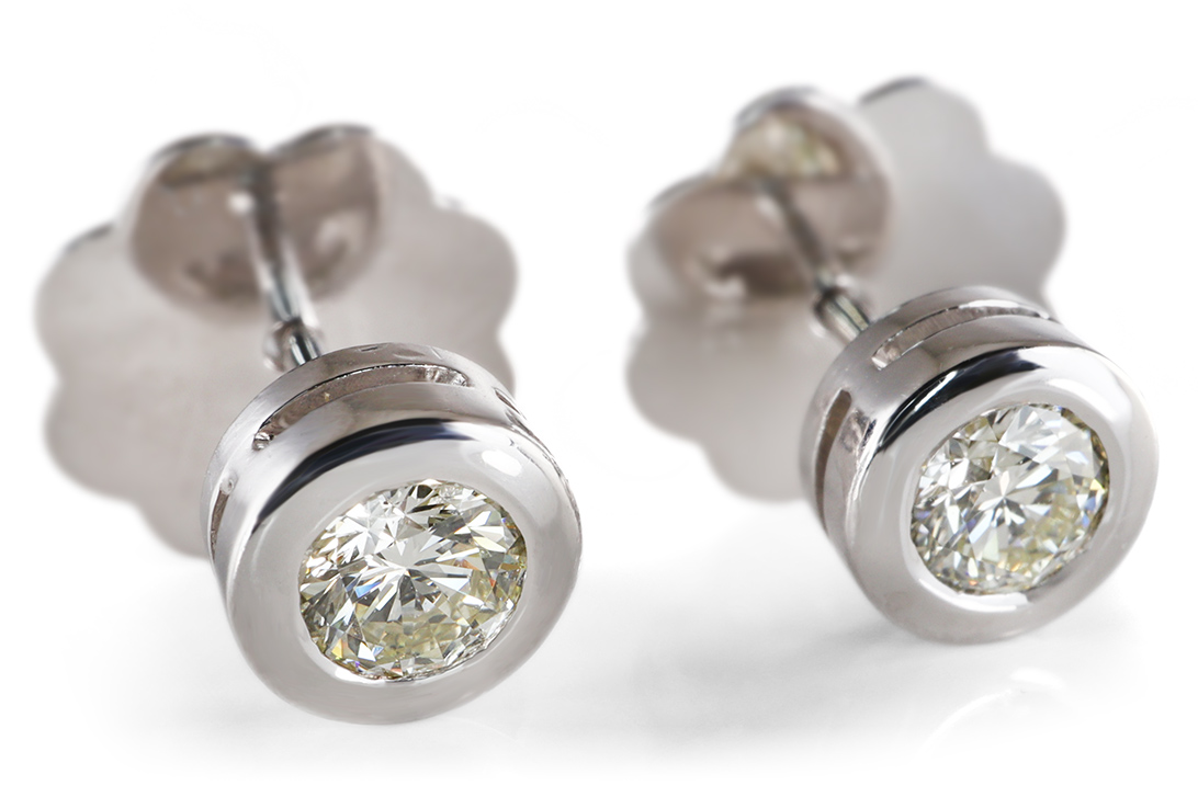 Solitär Ohrstecker 2 Brillanten insg. ca. 0,50 ct I/VS 750 Gold [BRORS 20837] Foto 03