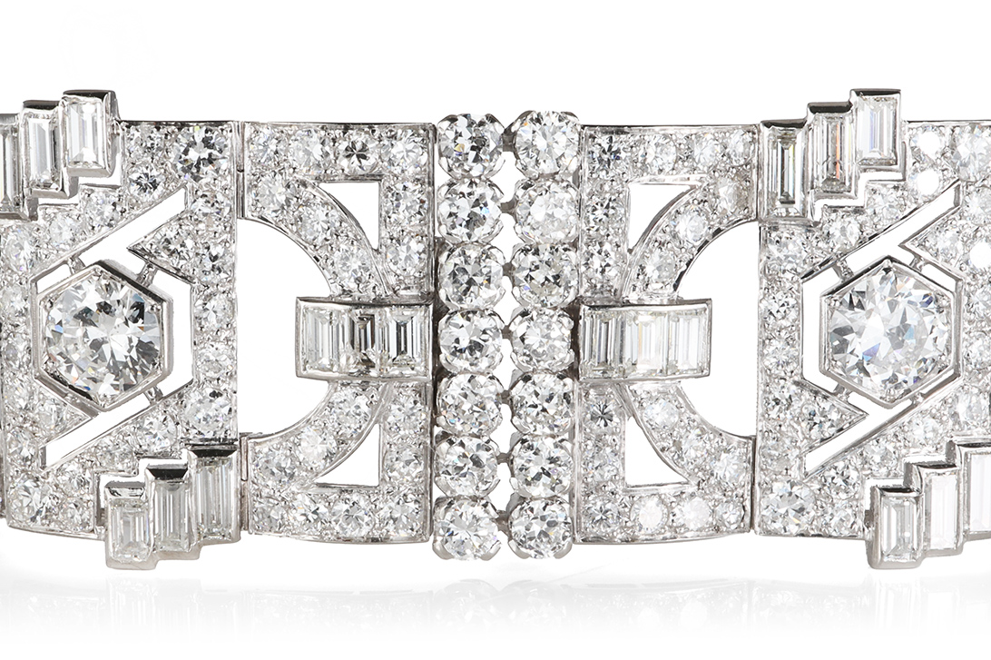 Antikes Armband 340 Diamanten 37,7Karat! Platin IGI 18 cm [BRORS 20890] Foto 03