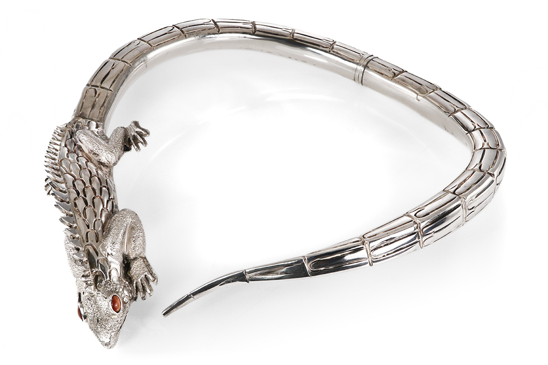 Collier Talleres Delos Ballesteros 2 Tigeraugen 950 Silber [BRORS 21010] Foto 01