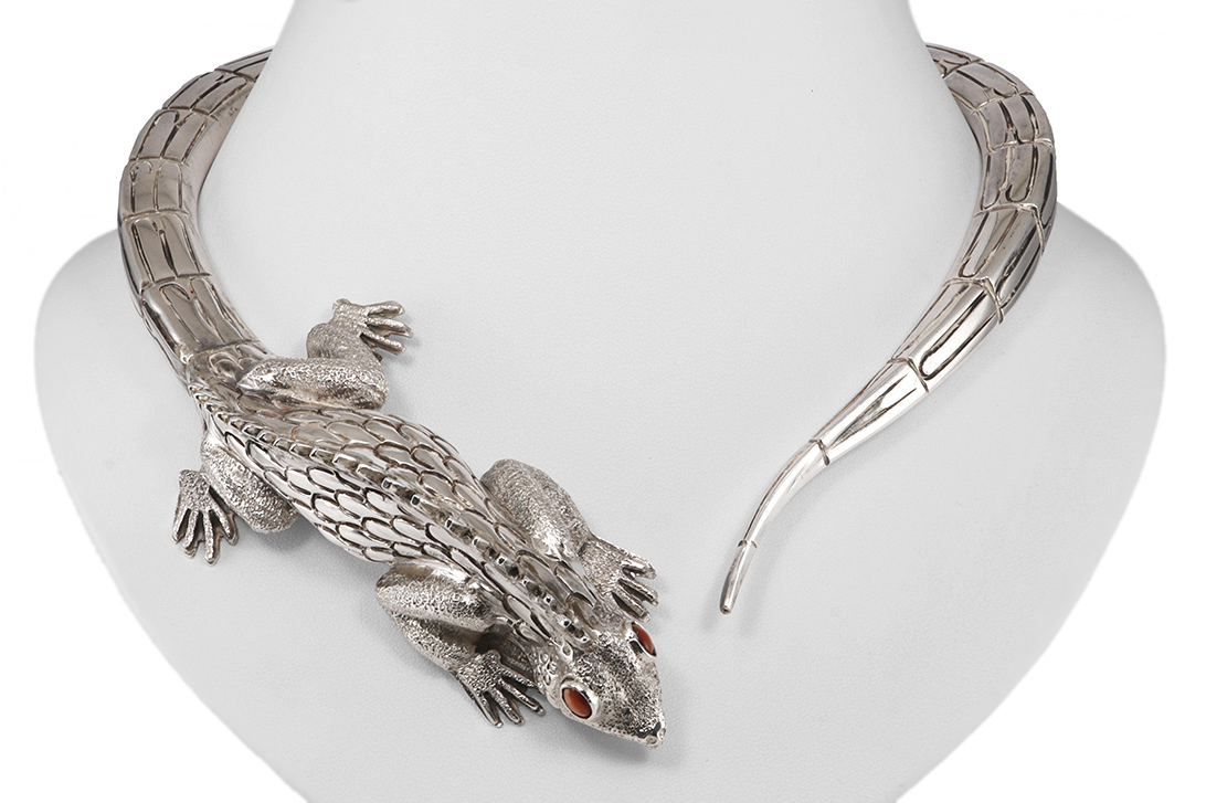 Collier Talleres Delos Ballesteros 2 Tigeraugen 950 Silber [BRORS 21010] Foto 02