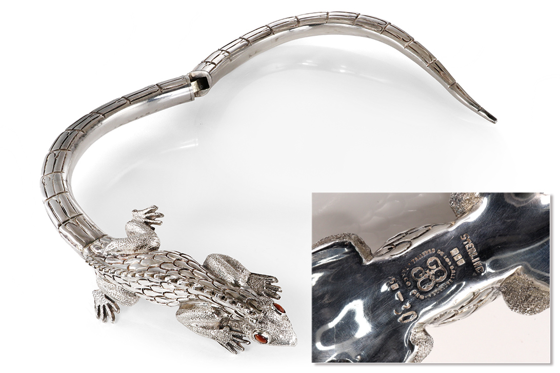Collier Talleres Delos Ballesteros 2 Tigeraugen 950 Silber [BRORS 21010] Foto 04