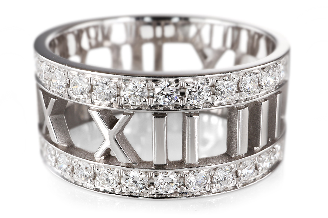 Tiffany & Co. Atlas insg. ca 0,34 ct TW/VVS 750 Weißgold Gr 53 [BRORS 21011] Foto 01