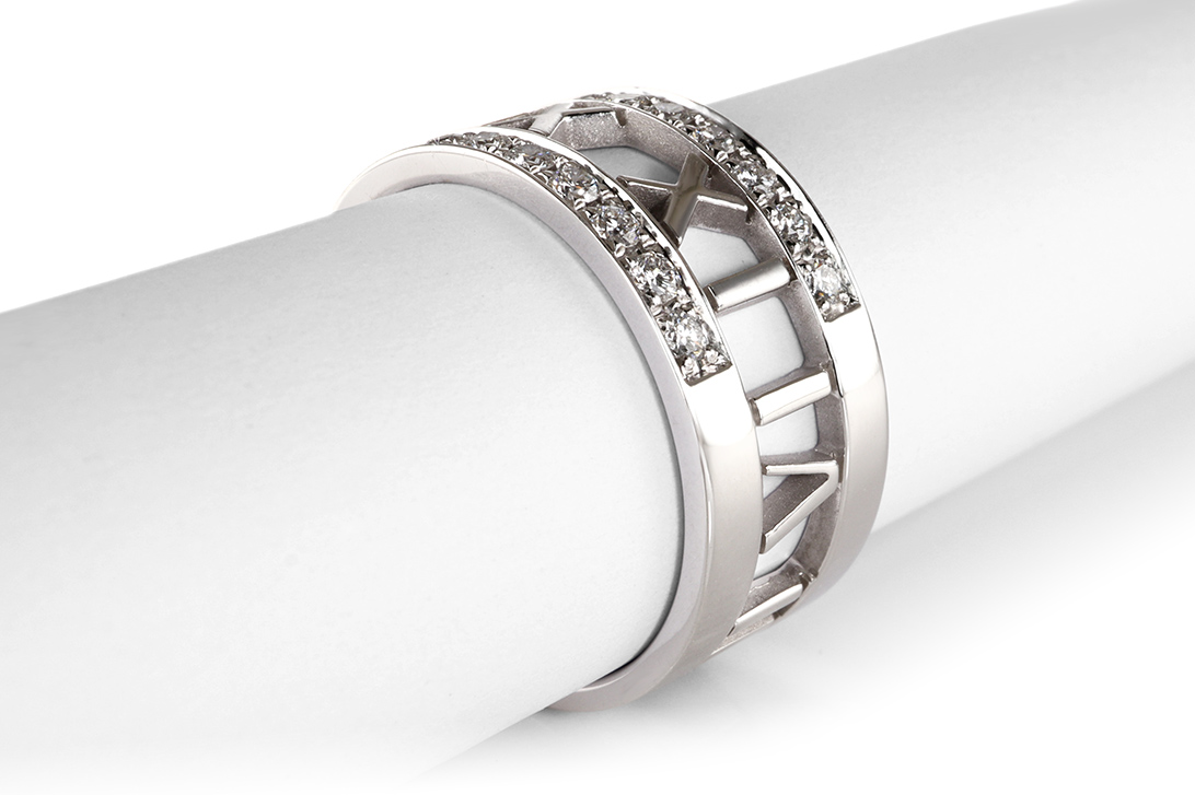 Tiffany & Co. Atlas insg. ca 0,34 ct TW/VVS 750 Weißgold Gr 53 [BRORS 21011] Foto 02